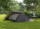 Aluminium Frame Camping Tent Dome Tent with Removable Rainfly, 2000mm Waterproof, for 1-2 Man, Grey T3398P349044
