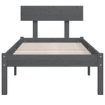 Bed Frame without Mattress Grey Solid Wood Pine Single 810114