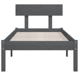 Bed Frame without Mattress Grey Solid Wood Pine Single 810114