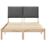Bed frame Brown and dark grey 120 x 190 cm Solid pine wood 878765
