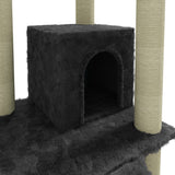 Cat Tree with Sisal Scratching Posts Dark Grey 155 cm 171517