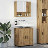 Bathroom Furniture Set Wall-mounted with Door 2 pcs Artisan Oak 3392942
