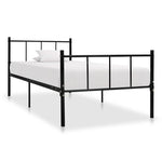 ZNTS Bed Frame without Mattress Black Metal 90x200 cm 284636