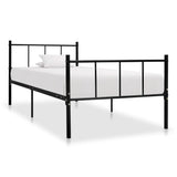 ZNTS Bed Frame without Mattress Black Metal 90x200 cm 284636
