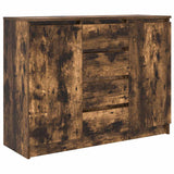 Sideboard with Drawers Smoked Oak 100.5x35x76 cm Engineered Wood 3328448