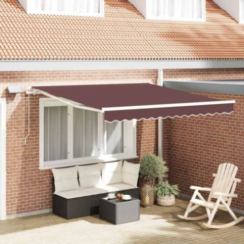 Manual Retractable Awning with LED Brown 300x250 cm 3215374
