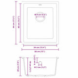 Kitchen Sink Grey 38 x 44 x 20 cm Granite 4012352