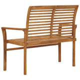 Garden Bench Teak Brown Fine sanded teak hardwood 112 cm Durable 47407