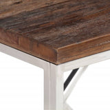 Console Table Silver Stainless Steel and Solid Wood Sleeper 349997