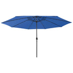 ZNTS Outdoor Parasol with LED Lights and Metal Pole 400 cm Azure Blue 312537