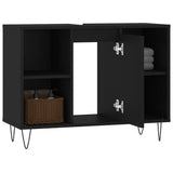 Bathroom Cabinet Black 80x33x60 cm Engineered Wood 831629