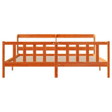 Bed Frame with Headboard without Mattress Wax Brown 180x200 cm Super King 3306601
