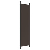 5-Panel Room Divider Brown 250x200 cm Fabric 350187