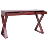 ZNTS Computer Desk Brown 115x47x77 cm Solid Mahogany Wood 337082