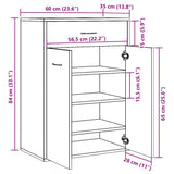 ZNTS Shoe Cabinet Artisan Oak 60x35x84 cm Engineered Wood 855953