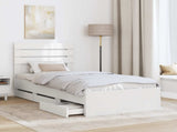 Bed Frame with Drawer White 75 x 190 cm Engineer Wood 3411539