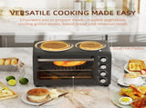 28L Mini Oven with 2 Hot Plates, Countertop Toaster Oven, Grill, Roast, Bake, Boil, with Timer, T3398P344222