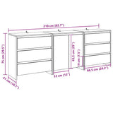 3 Piece Sideboard Old Wood Engineered Wood 3329179
