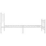 Metal Bed Frame without Mattress with Footboard White 100x200cm 376190