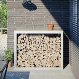Firewood Rack White 100x40x80 cm Steel 850976