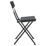 Folding Bistro Chairs 6 pcs Black Poly Rattan and Steel 3152113