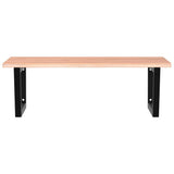 Basin Shelf Wall Mounted Steel and Solid Wood Oak 3302647