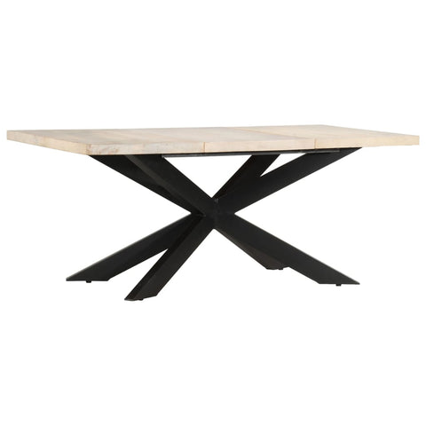 ZNTS Dining Table 180x90x76 cm Solid Bleached Mango Wood 285964