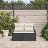 Garden Sofa Black 121 x 62 x 69cm Poly Rattan 42006712