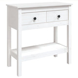 Console Table White 75x35x75 cm Solid Wood Pine 814620