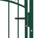 Fence Gate EMMEN with Spikes Steel 103x134.5 cm Green 146376