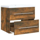 Sink Cabinet with Built-in Basin Smoked Oak Engineered Wood 3120179