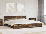 Bed Frame with Drawer Smoked Oak 180 x 200 cm Engineer Wood 3410683