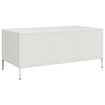 ZNTS Coffee Table White 101.5x50x43.5 cm Cold-rolled Steel 851279