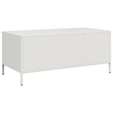 ZNTS Coffee Table White 101.5x50x43.5 cm Cold-rolled Steel 851279