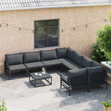 Garden Sofa Set with Cushion 9 pcs Anthracite Steel 3378971