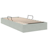 Storage Bed with Mattress Light Grey 100 x 203 cm Velvet 3370132