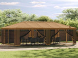 Gazebo Frame 6 x 3 m Black Steel 3376006