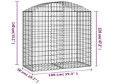 Arched Gabion Basket 100x50x120/140 cm Galvanised Iron 153436