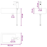 Bathroom Wash Basin Matte Black 45.5 x 25.5 x 13 cm Metal 890223