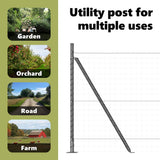 Fence Post with Concrete Base 26 pcs Grey Powder-Coated Steel 3350243