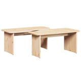 Coffee Table 2 pcs Natural Solid pine wood 873523