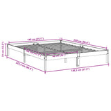 Extra Long Bed Frame without Mattress White 140x220 cm Solid Wood Pine 852421