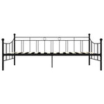 284669 DayBed Frame without Mattress Black Metal 90x200 cm
