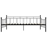 284669 DayBed Frame without Mattress Black Metal 90x200 cm