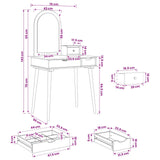 Dressing Table Set FAUSKE 3 pcs White 76 x 50 x 143 cm 3438578