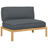 Sofa Set Plain Anthracite 120 x 80 x 69 cm Solid Acacia Wood 3418206