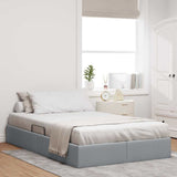 Storage Bed with Mattress Light Grey 120 x 200 cm Fabric 3369998