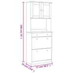 Highboard ALTA White 77x35x188cm Solid Wood Pine 3187778
