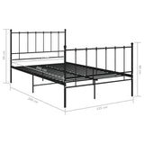 Bed Frame without Mattress Black Metal 120x200 cm 324952