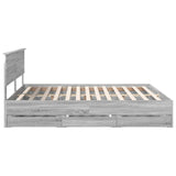 Bed Frame with Drawer Grey Sonoma 180 x 200 cm Engineer Wood 3407961